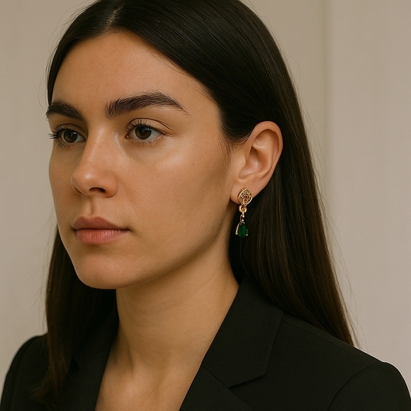 Pretty Bird Serpent Drop Earrings – Emerald Luxe & Snake Charmer Vibes - Picture 1 of 11